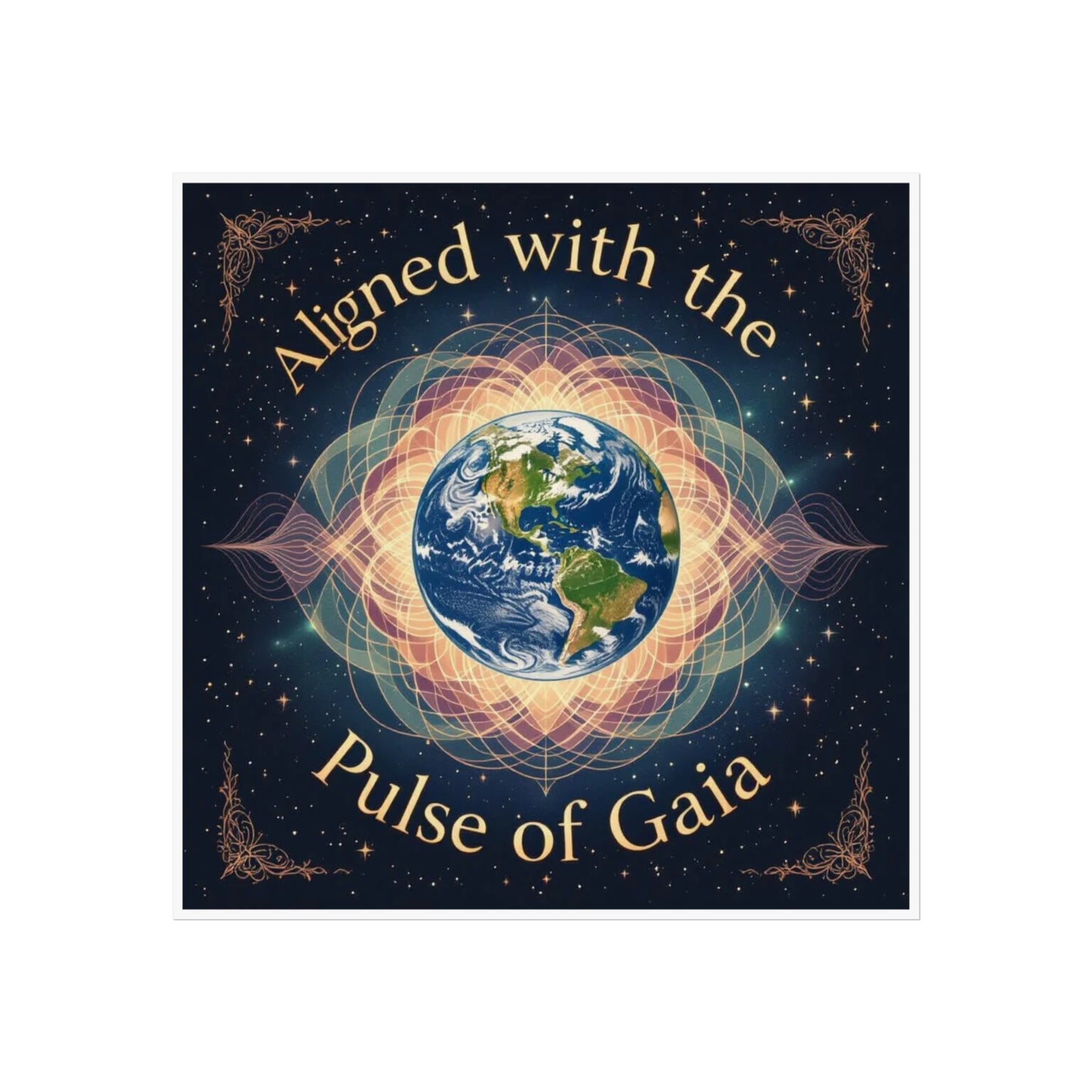 Fine Art Posters - Aligned with the Pulse of Gaia, Spiritual Wall Art, Eco-friendly Decor, Gifts for Nature Lovers, Meditation Room Art