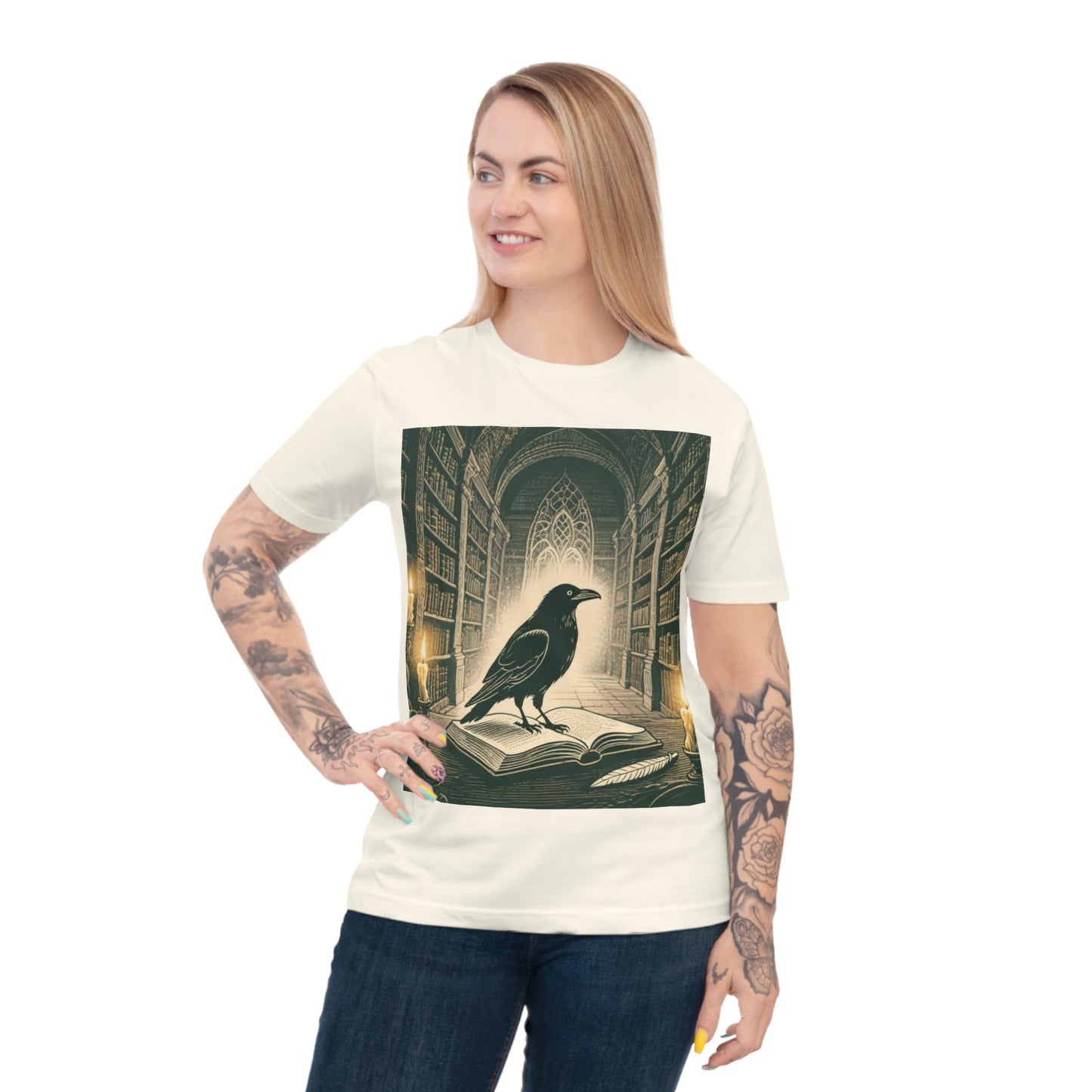 Gothic Library Unisex T-shirt | Dark Academia Vibes | Gothic Aesthetic | Halloween Theme TShirt