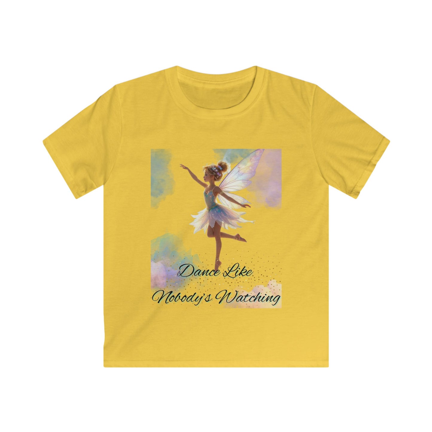 Dance Like Nobody's Watching Kids Tee, Soft Cotton T-Shirt for Girls, Fairy Dance Shirt, Playful Children's Apparel, Birthday Gift for Kids