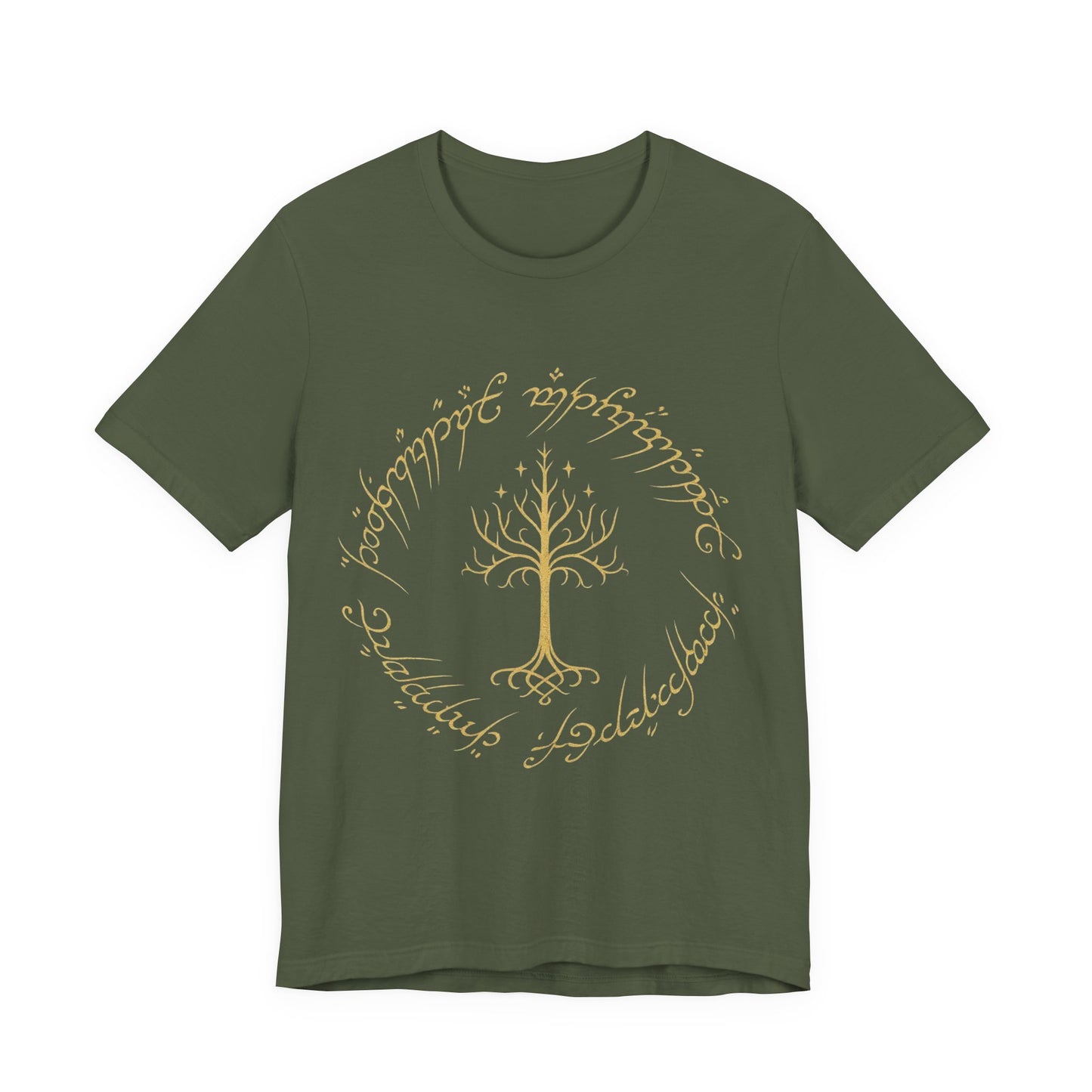 Gondor Tree Tee, Elvish Shirt, Fantasy Short Sleeve Top, Middle Earth Inspired Tee, Tolkien Fan Gift, Unisex Graphic T-Shirt