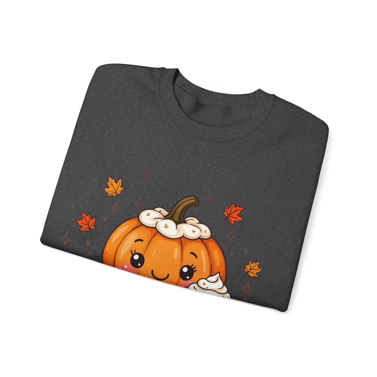 Kawaii Pumpkin Sweatshirt, Fall Spice Latte Crewneck, Cozy Halloween Jumper, Autumn Vibes Pullover, Cute Harvest Sweater, Thanksgiving Top