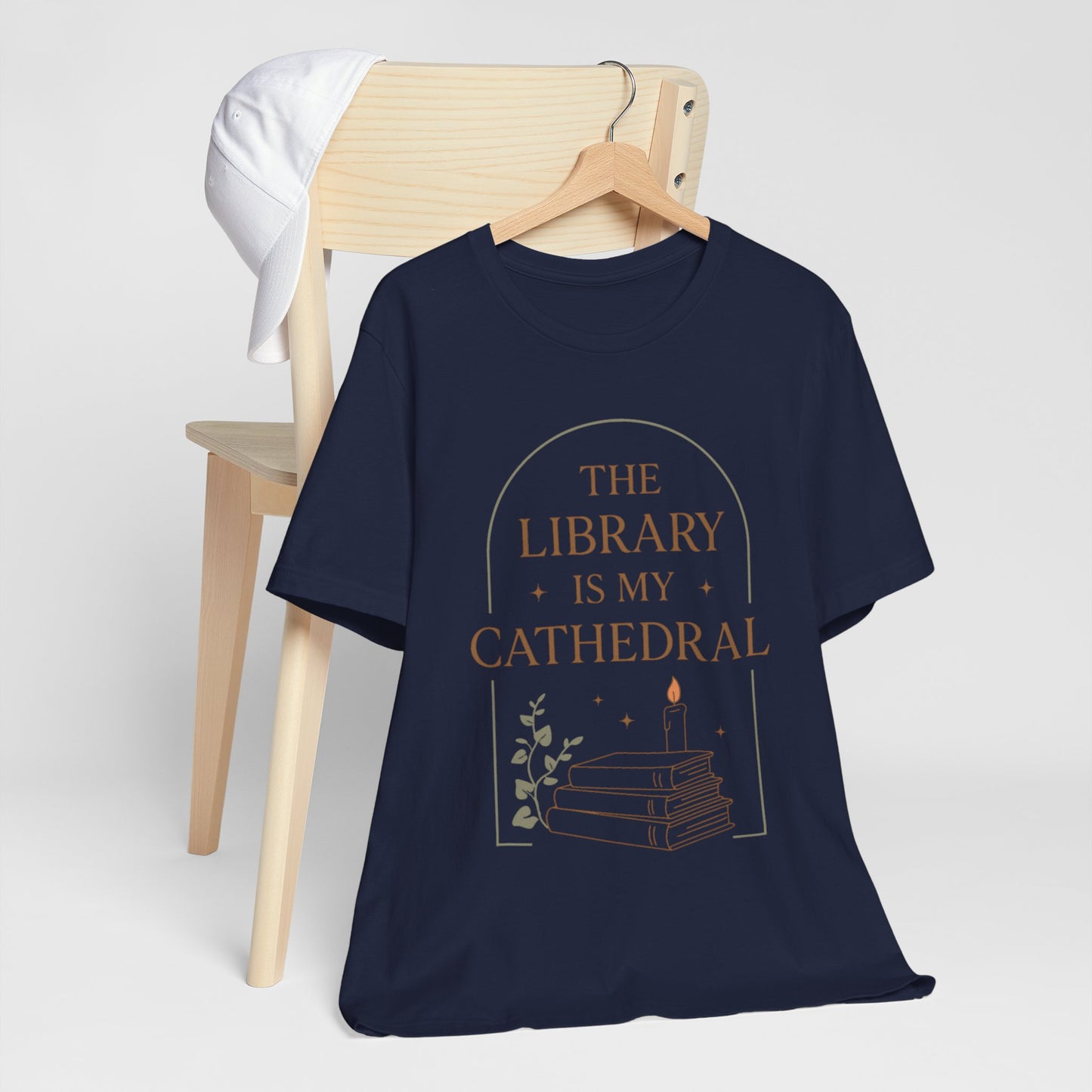 The Library Is My Cathedral T-Shirt | Dark Academia Aesthetic Tee | Book Lover Gift | Cozy Vintage Style