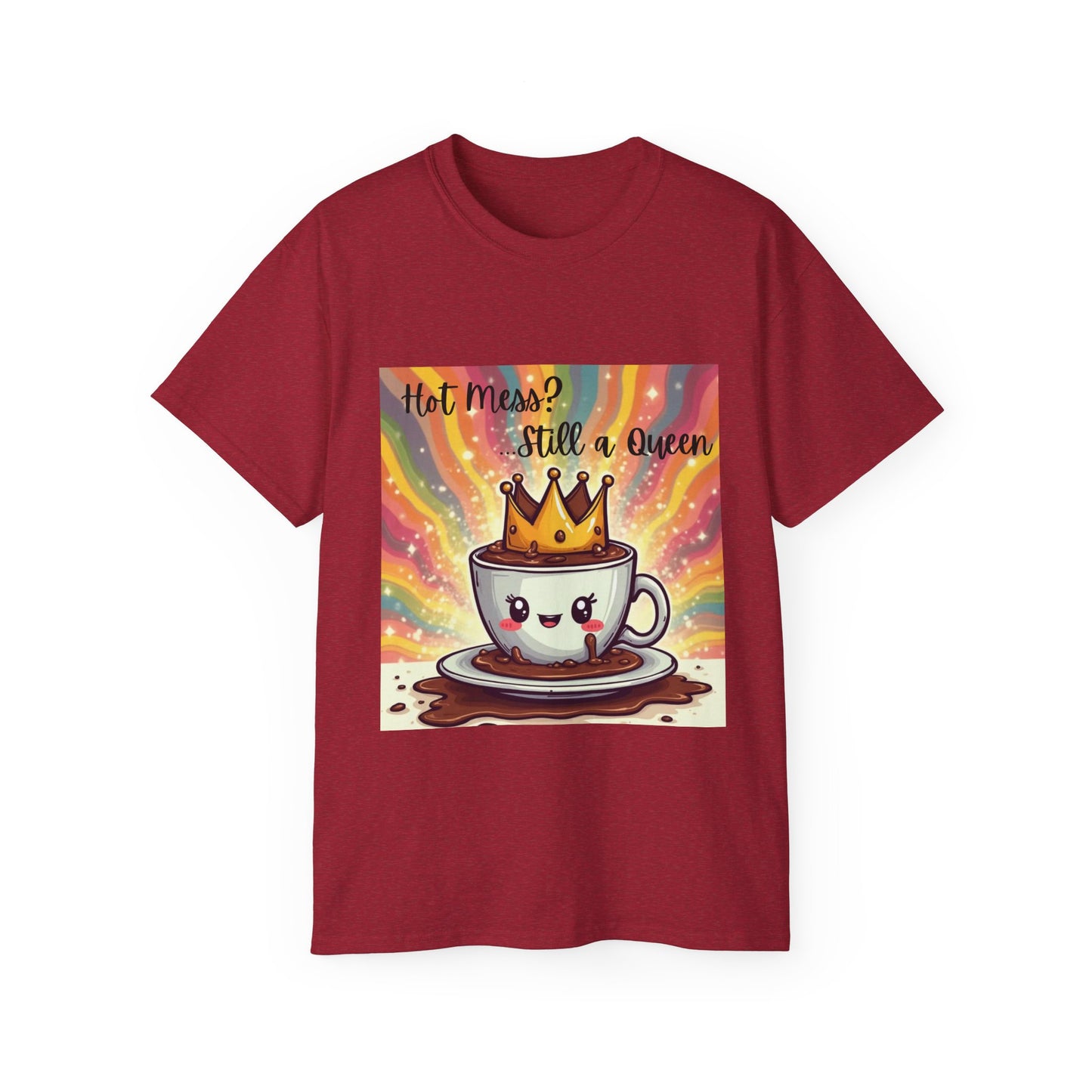 Queen Coffee Humor Tee, Unisex T-Shirt, Gift for Her, Funny Coffee Lover Shirt, Birthday Gift, Casual Everyday Wear