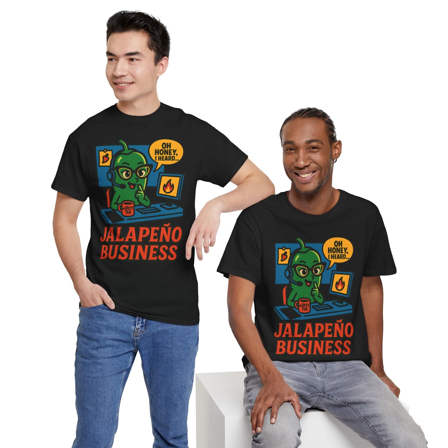 Jalapeño Business Pop Art Tee – Spicy Office Gossip Graphic T-Shirt