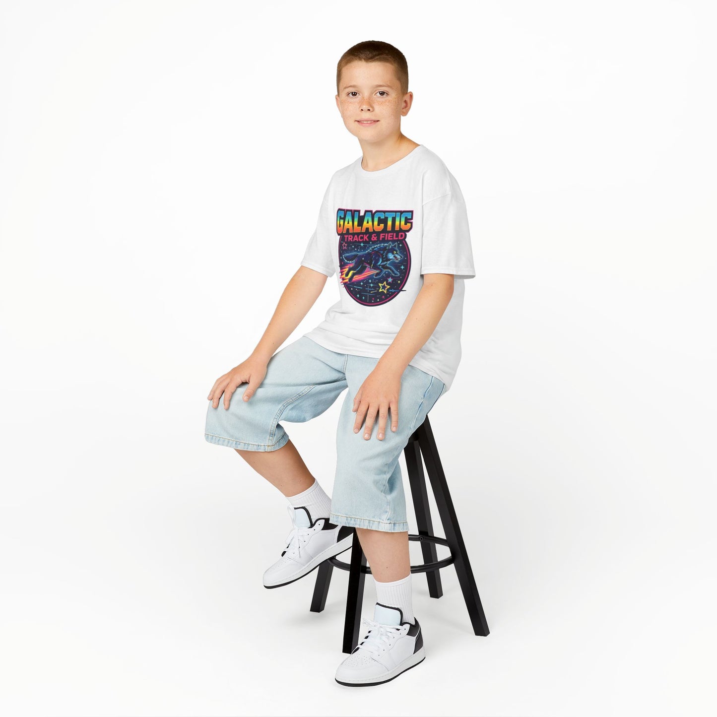 Galactic Track and Field Kids Tee - 90's Astrological Cosmic Sports Aesthetic Retro Throwback
