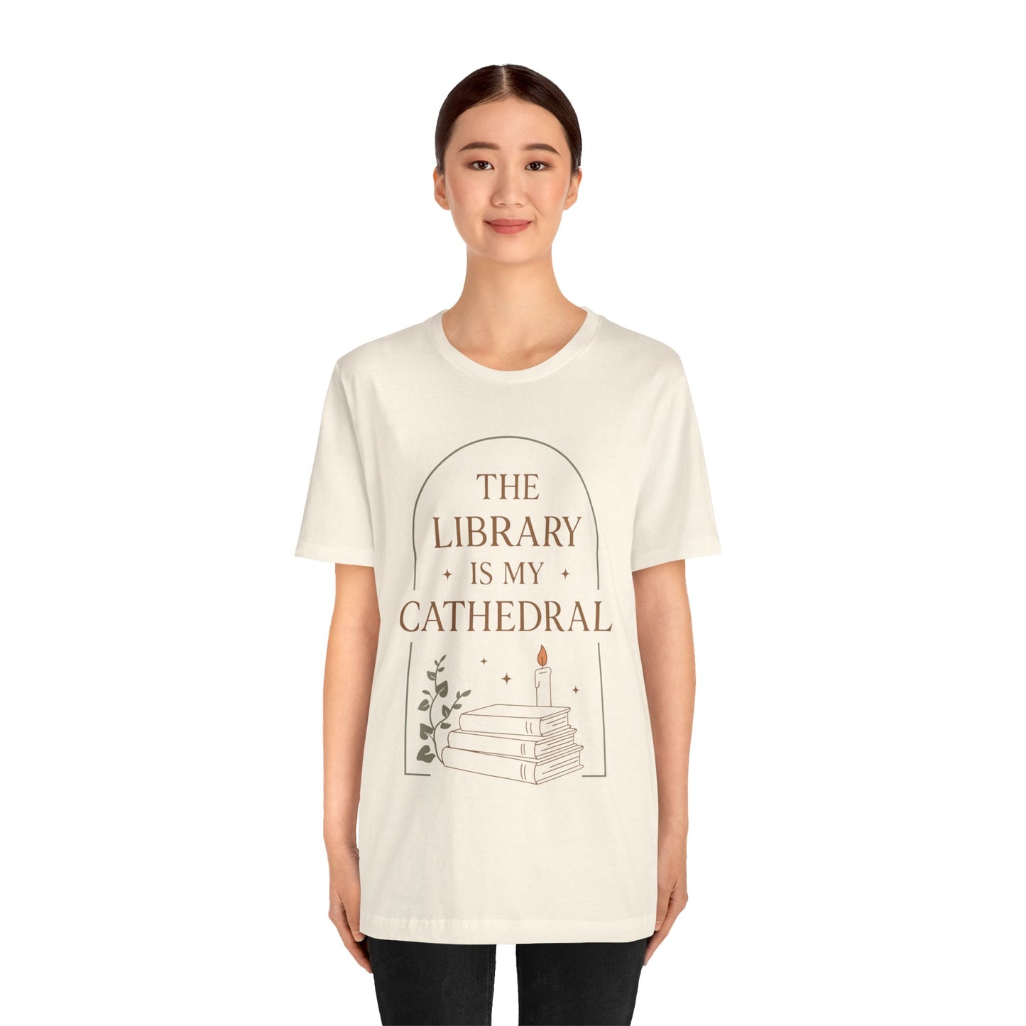 The Library Is My Cathedral T-Shirt | Dark Academia Aesthetic Tee | Book Lover Gift | Cozy Vintage Style