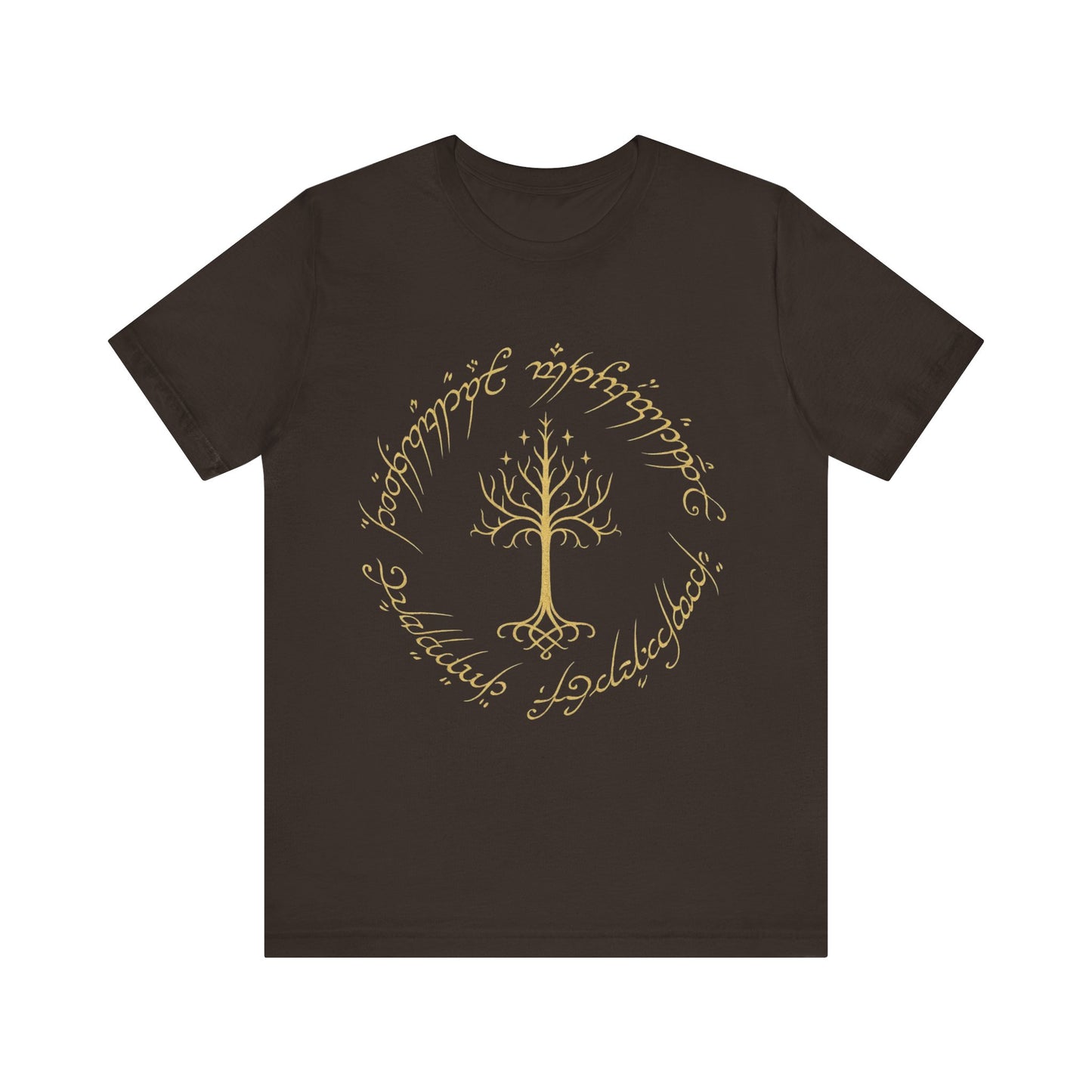 Gondor Tree Tee, Elvish Shirt, Fantasy Short Sleeve Top, Middle Earth Inspired Tee, Tolkien Fan Gift, Unisex Graphic T-Shirt