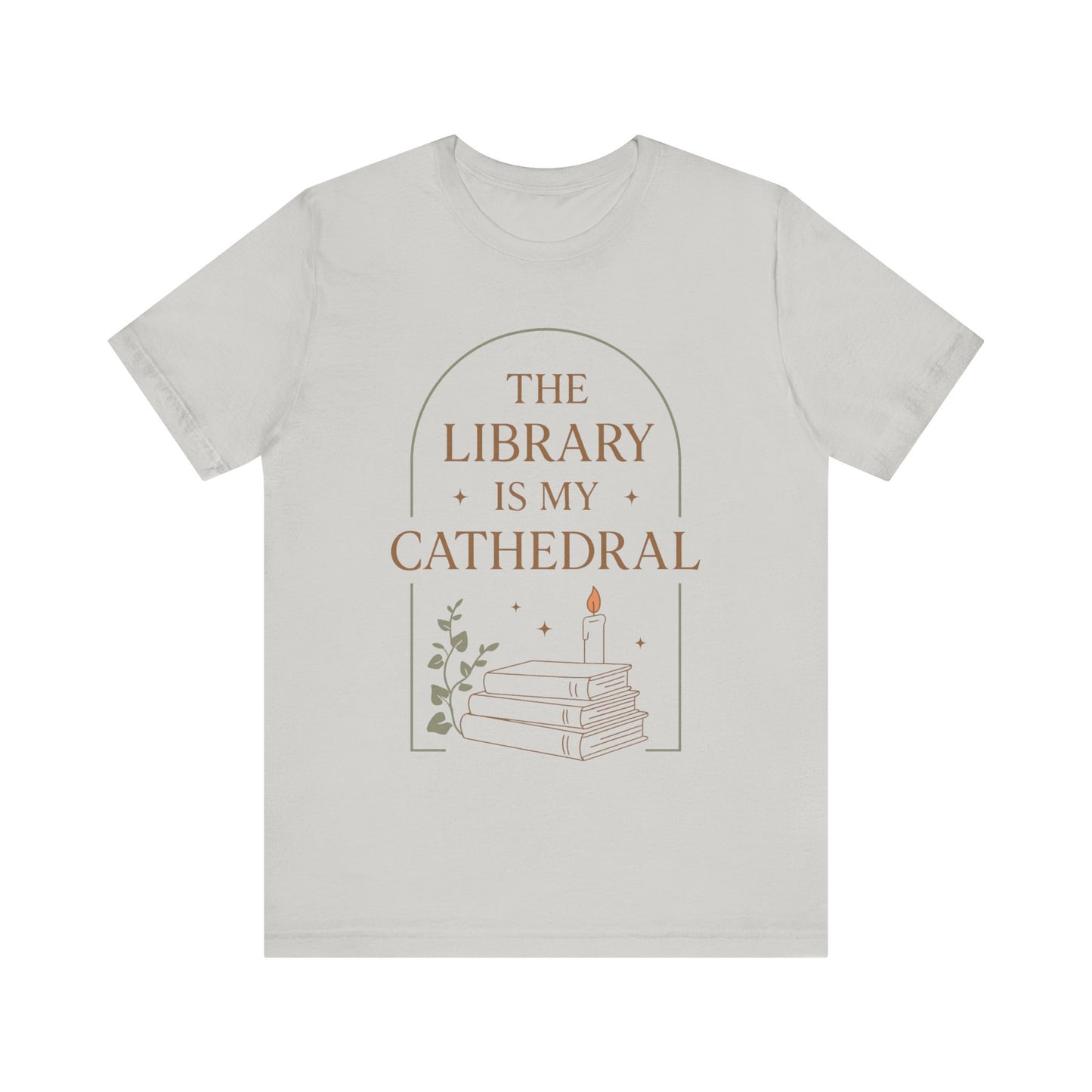 The Library Is My Cathedral T-Shirt | Dark Academia Aesthetic Tee | Book Lover Gift | Cozy Vintage Style
