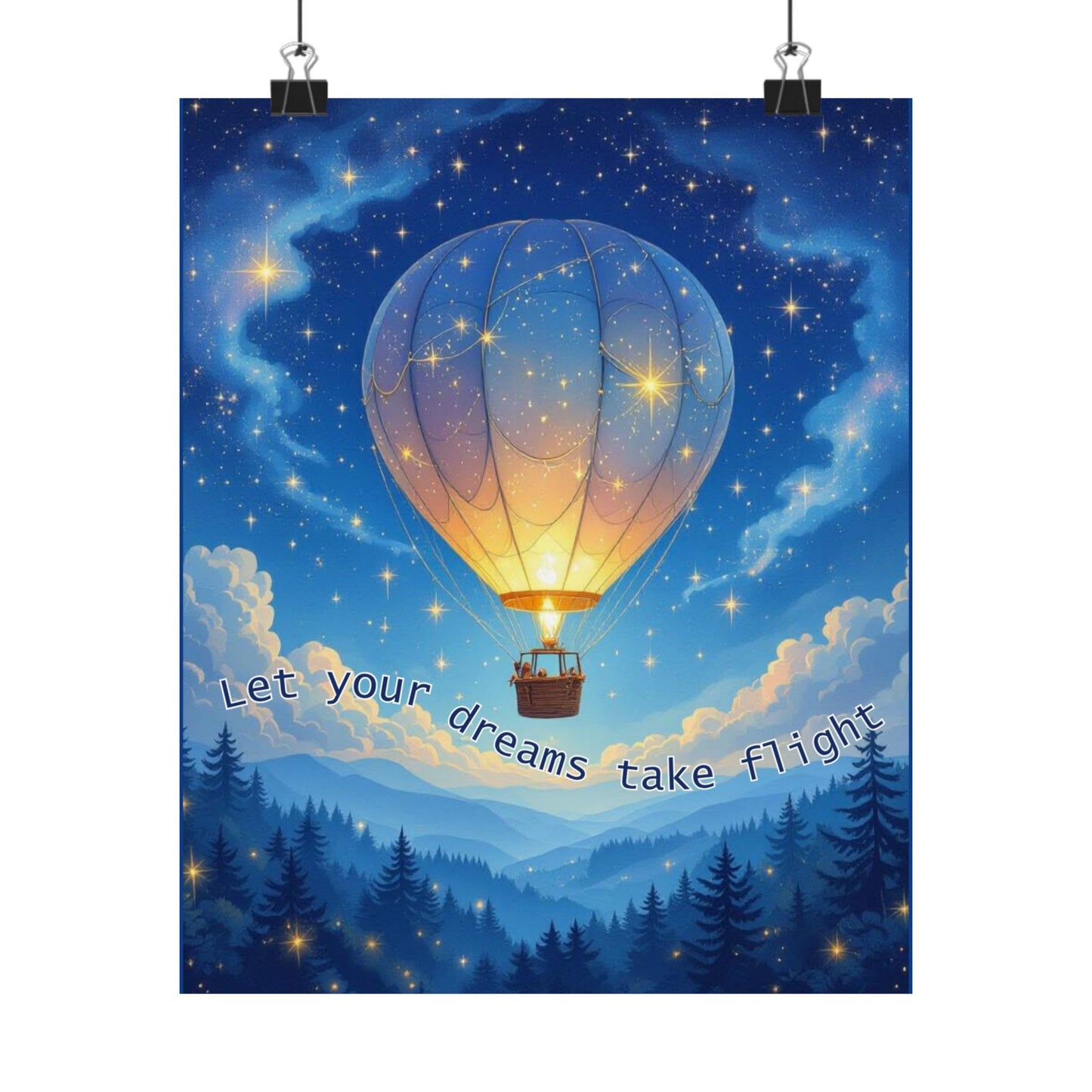 Satin Poster - Hot Air Balloon Dreams Wall Art for Children's Bedroom