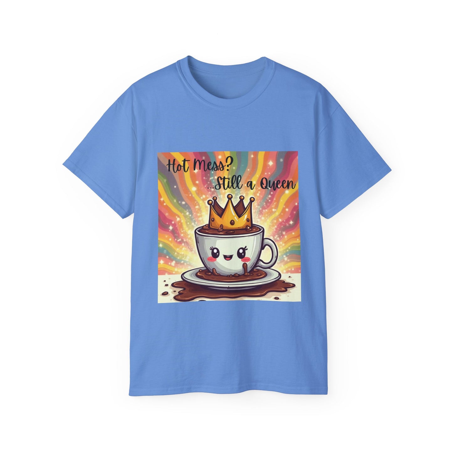 Queen Coffee Humor Tee, Unisex T-Shirt, Gift for Her, Funny Coffee Lover Shirt, Birthday Gift, Casual Everyday Wear