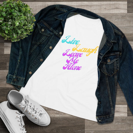 Live Laugh Leave Me Alone T-Shirt | Funny Sarcastic Retro Tee | Anti-Motivational Shirt | Pastel Aesthetic Graphic Tee | Introvert Gift