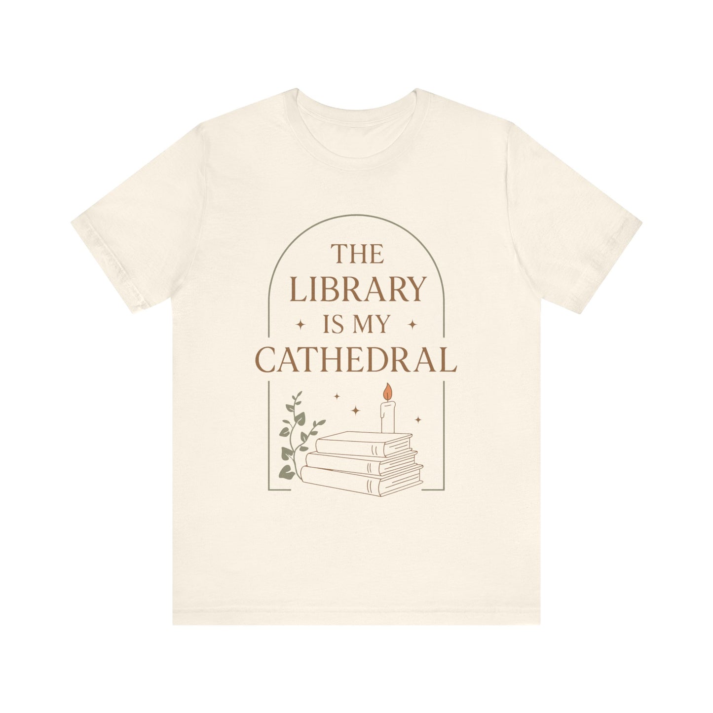 The Library Is My Cathedral T-Shirt | Dark Academia Aesthetic Tee | Book Lover Gift | Cozy Vintage Style