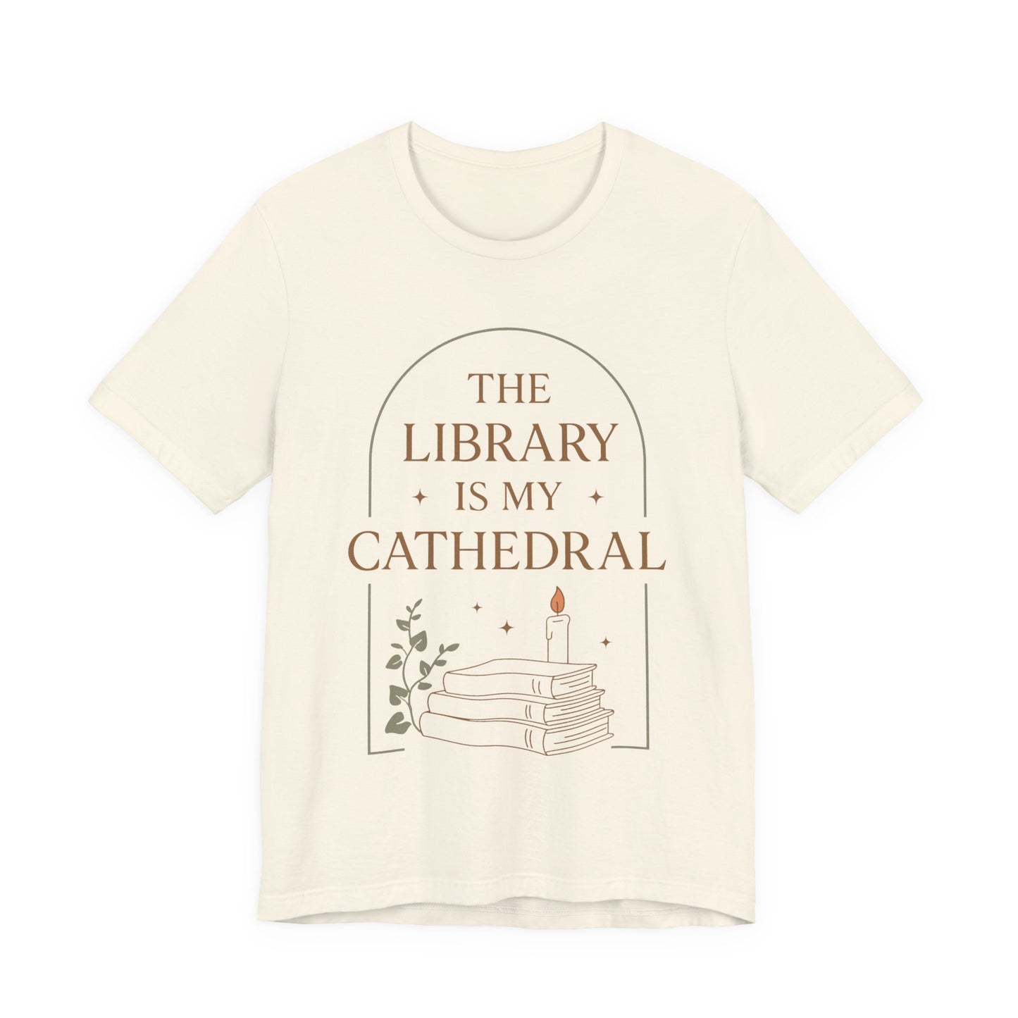 The Library Is My Cathedral T-Shirt | Dark Academia Aesthetic Tee | Book Lover Gift | Cozy Vintage Style