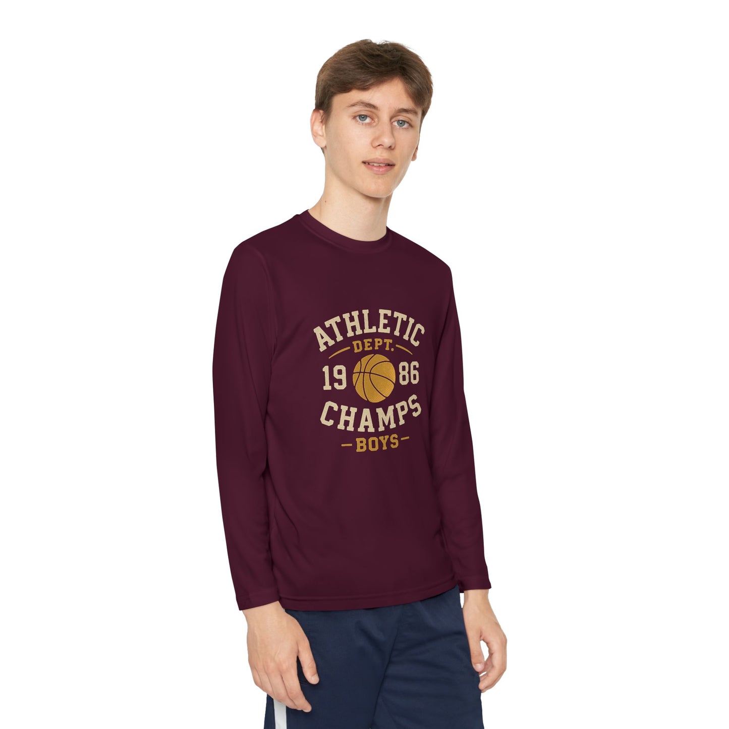 Youth Athletic Long Sleeve Tee - Perfect for Sports, School, Gifts, Birthdays, Team Outfits, Basketball Fans, Boys Activewear