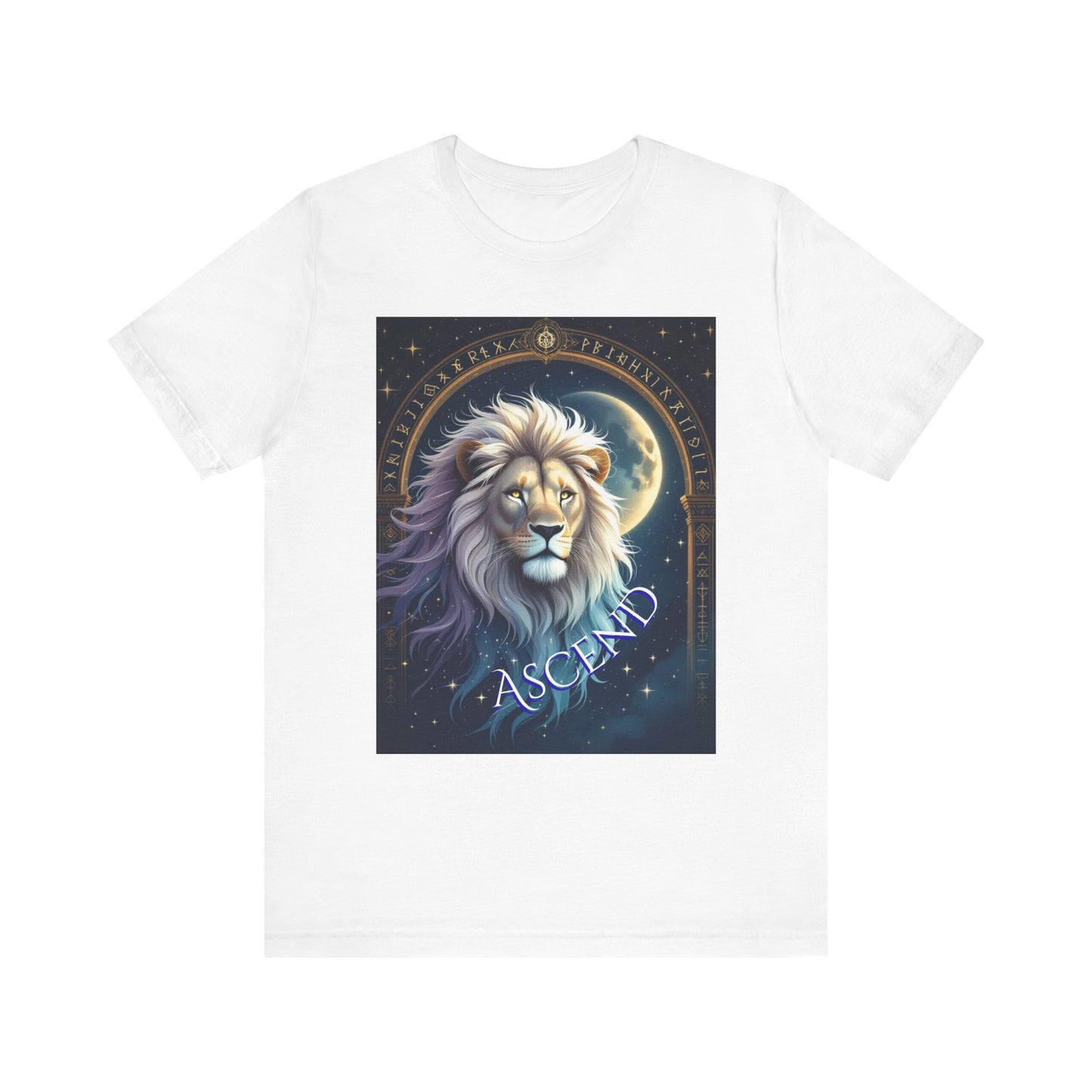 Celestial Lion Graphic Tee - Ascend Unisex T-Shirt for Animal Lovers, Astrology Enthusiasts, Unique Gift Idea, Spiritual Wear