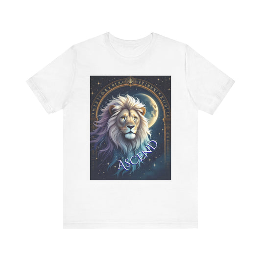 Celestial Lion Graphic Tee - Ascend Unisex T-Shirt for Animal Lovers, Astrology Enthusiasts, Unique Gift Idea, Spiritual Wear