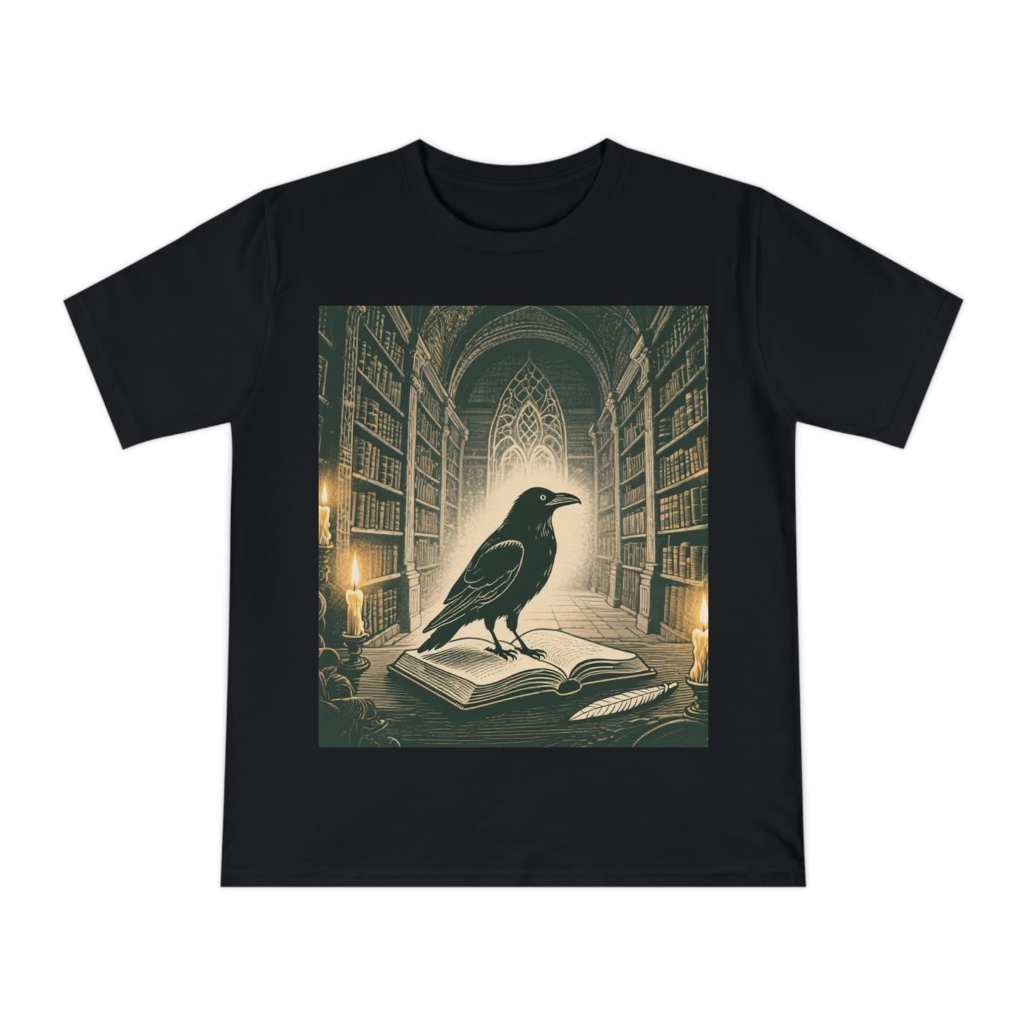 Gothic Library Unisex T-shirt | Dark Academia Vibes | Gothic Aesthetic | Halloween Theme TShirt