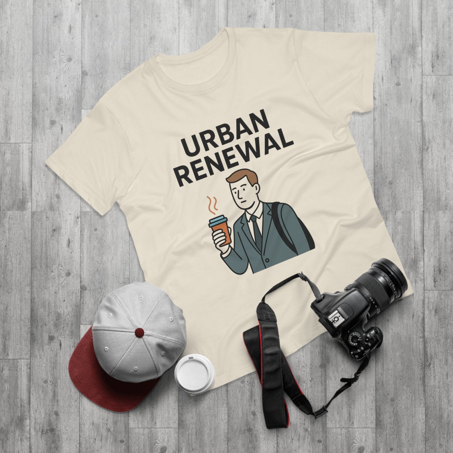 Funny Pun T-Shirt - Urban Renewal - Caffeine Fix, Funny Hipster Vibes, Men's Tee, Coffee Lovers Gift, Graphic Tee