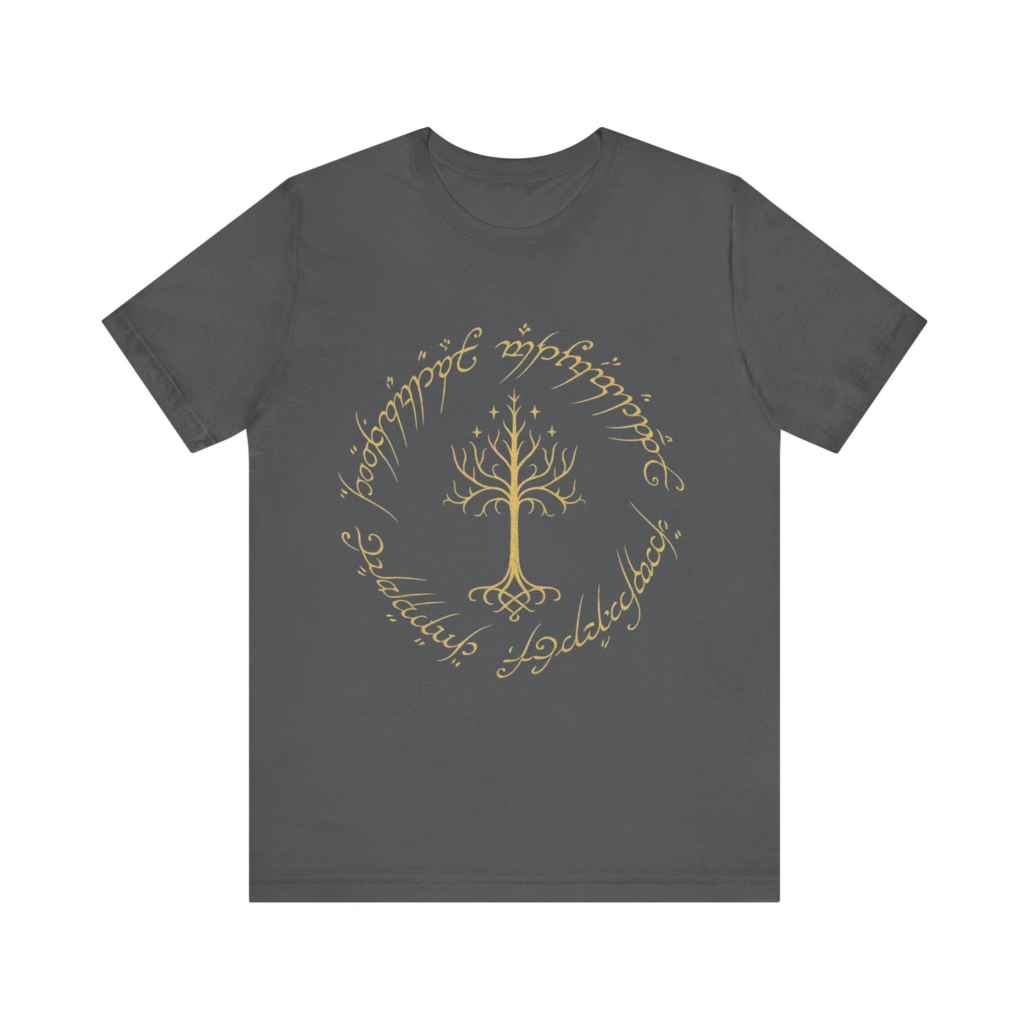 Gondor Tree Tee, Elvish Shirt, Fantasy Short Sleeve Top, Middle Earth Inspired Tee, Tolkien Fan Gift, Unisex Graphic T-Shirt