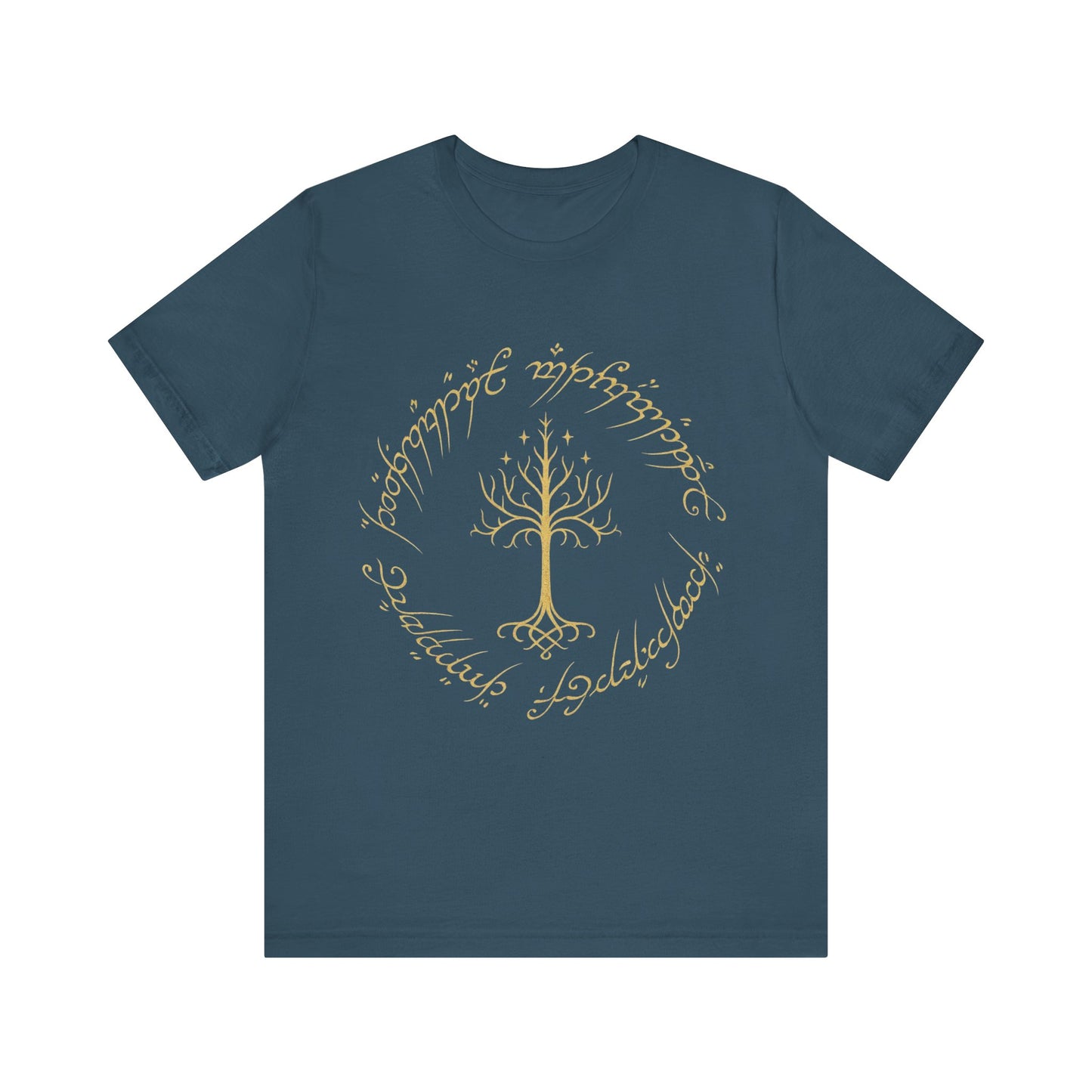 Gondor Tree Tee, Elvish Shirt, Fantasy Short Sleeve Top, Middle Earth Inspired Tee, Tolkien Fan Gift, Unisex Graphic T-Shirt