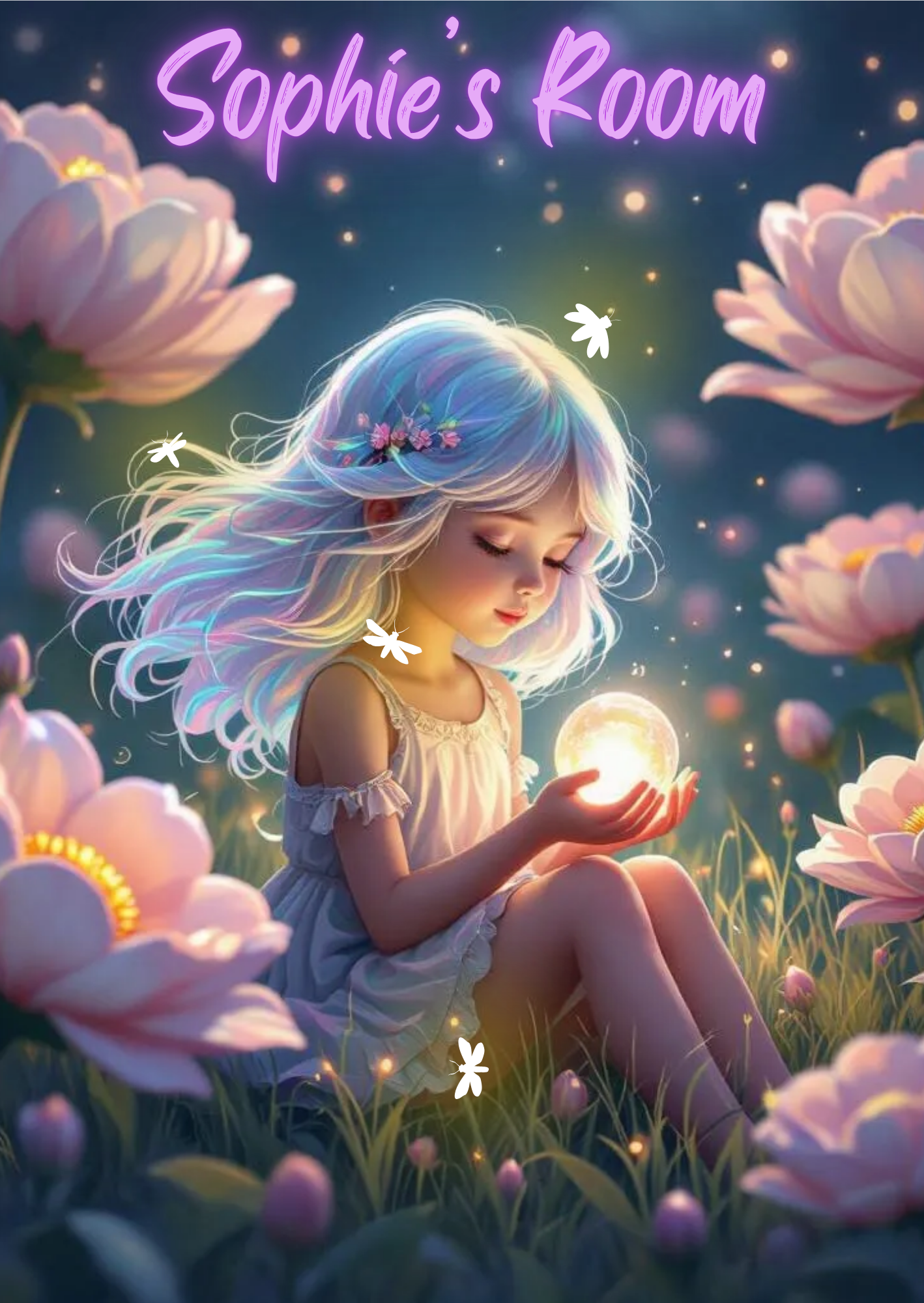 ✨ Sophie’s Room – Personalised Magical Girl Art Print