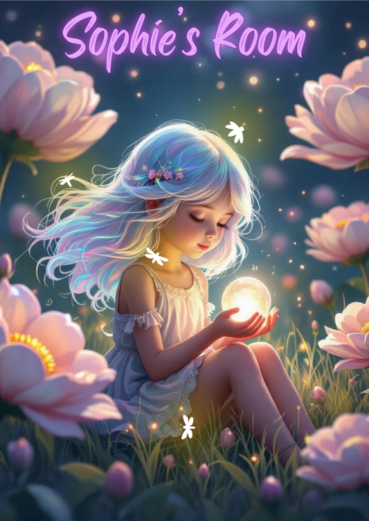 ✨ Sophie’s Room – Personalised Magical Girl Art Print