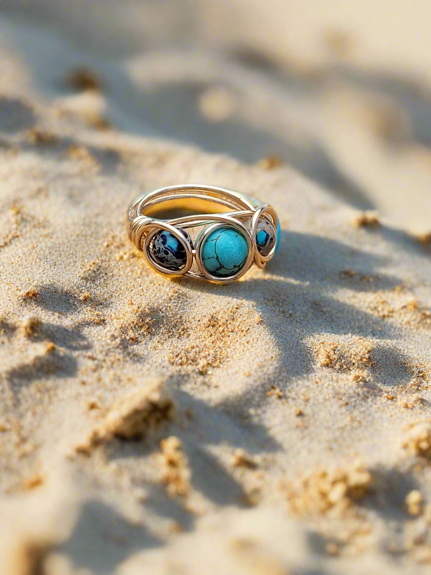 Turquoise Wrapped Ring - Size 56 [EU]