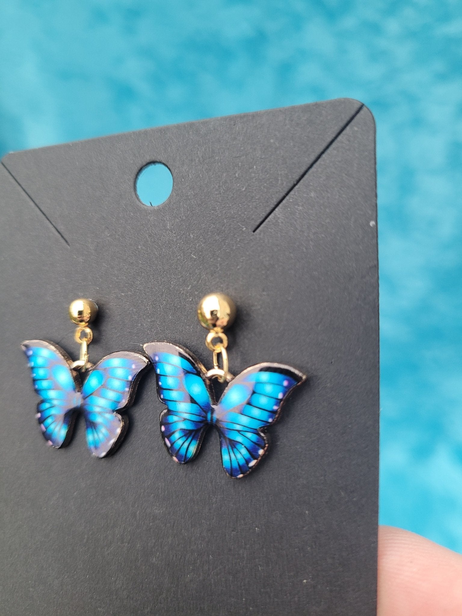 Blue Butterfly Earrings - Daonna Designs