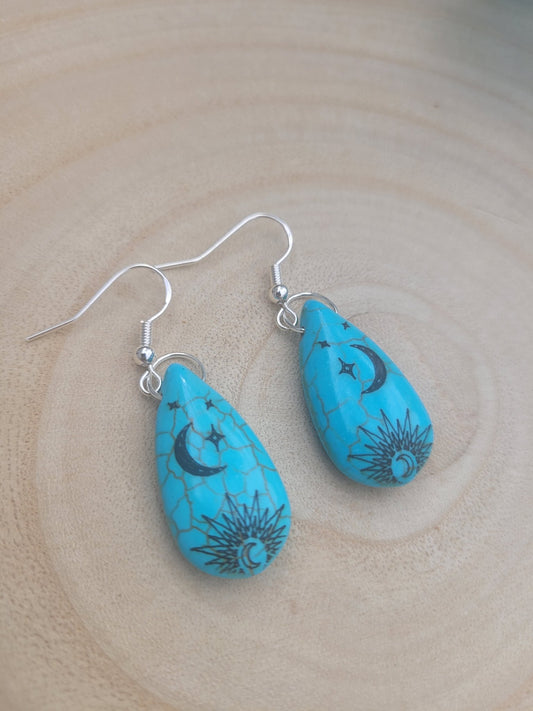 Blue Howlite Boho Earrings - Daonna Designs