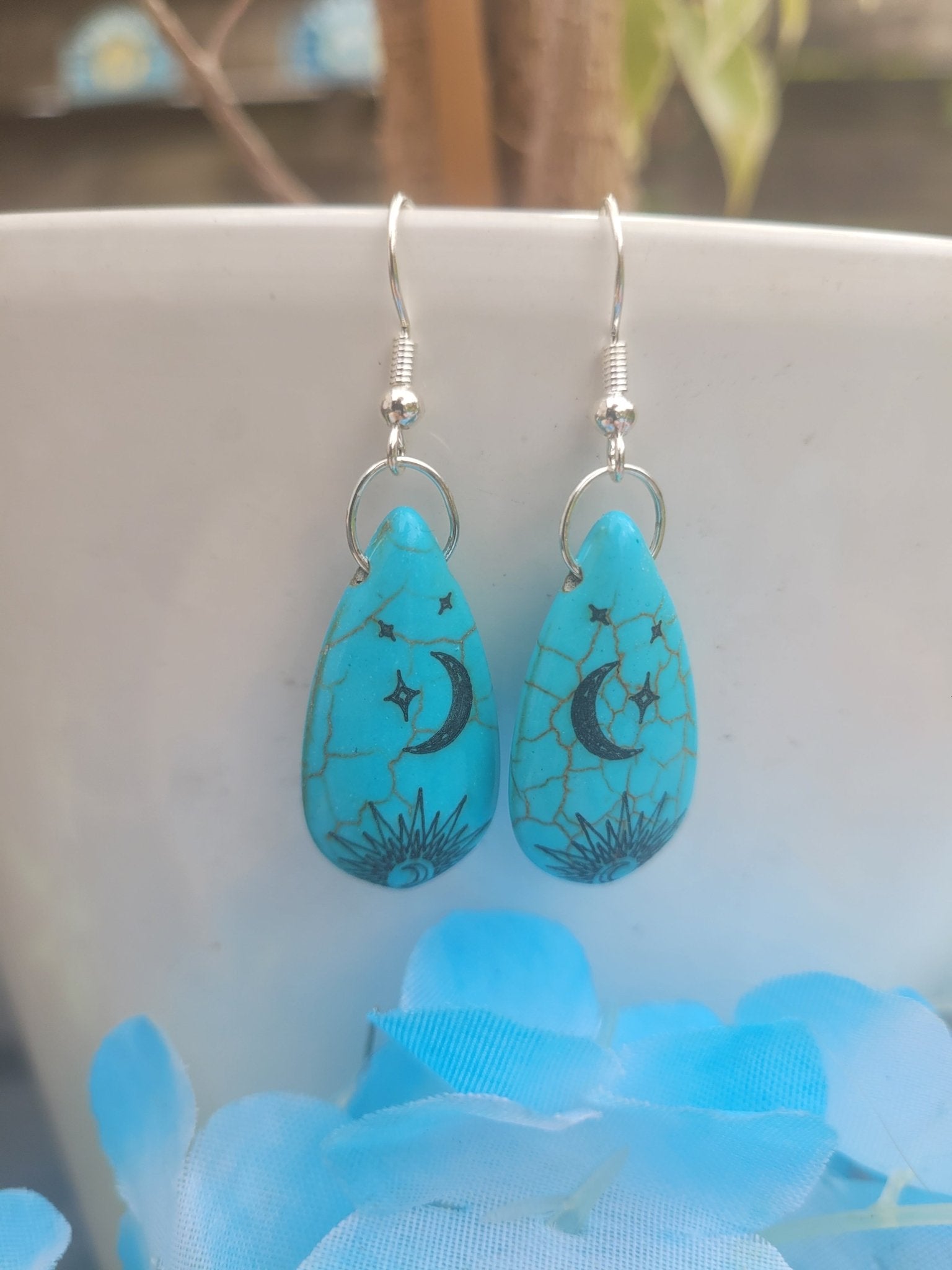 Blue Howlite Boho Earrings - Daonna Designs