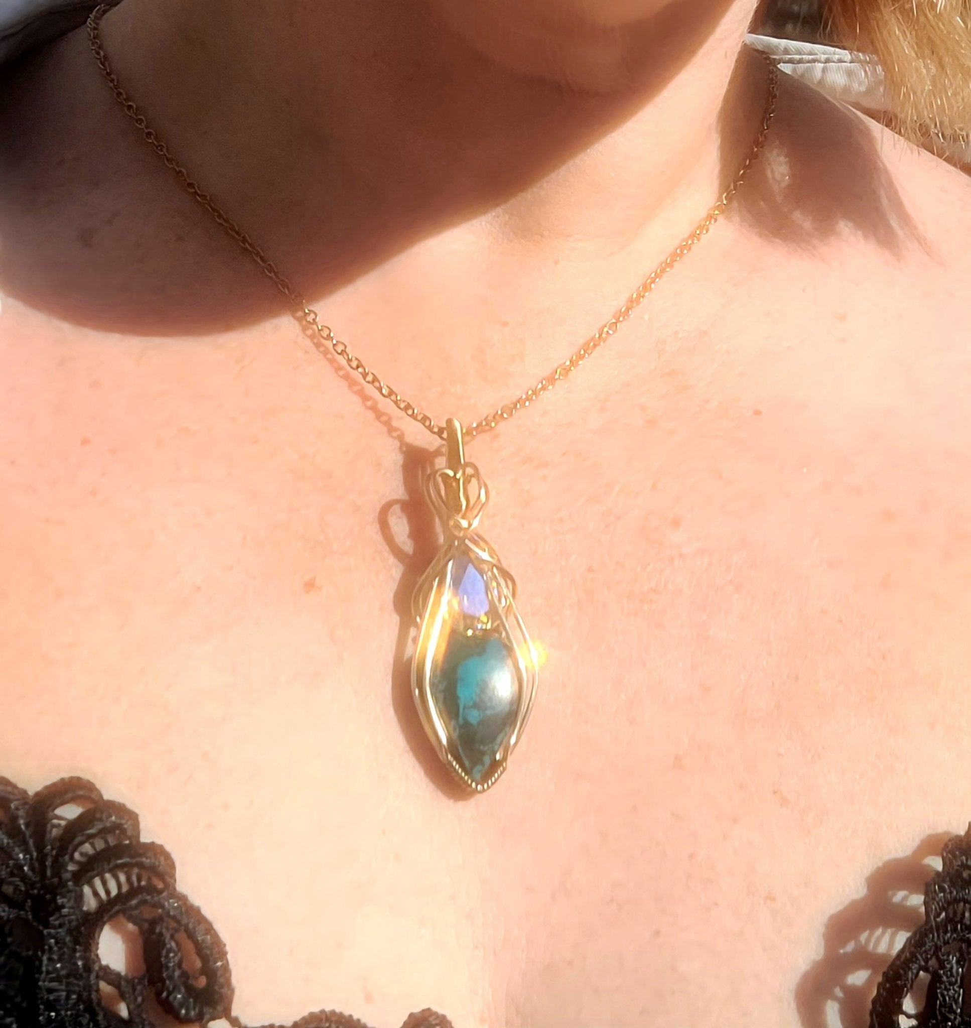 Chrysocolla Pendant Necklace - Daonna Designs