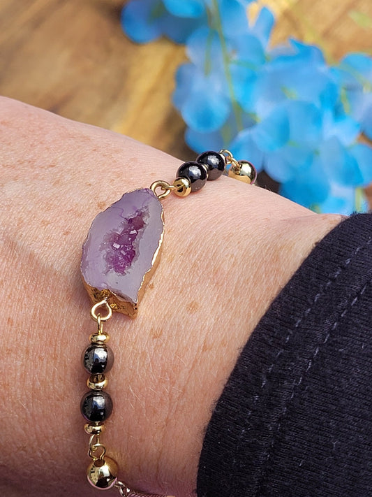 Geode Style Bracelet - Purple - Daonna Designs