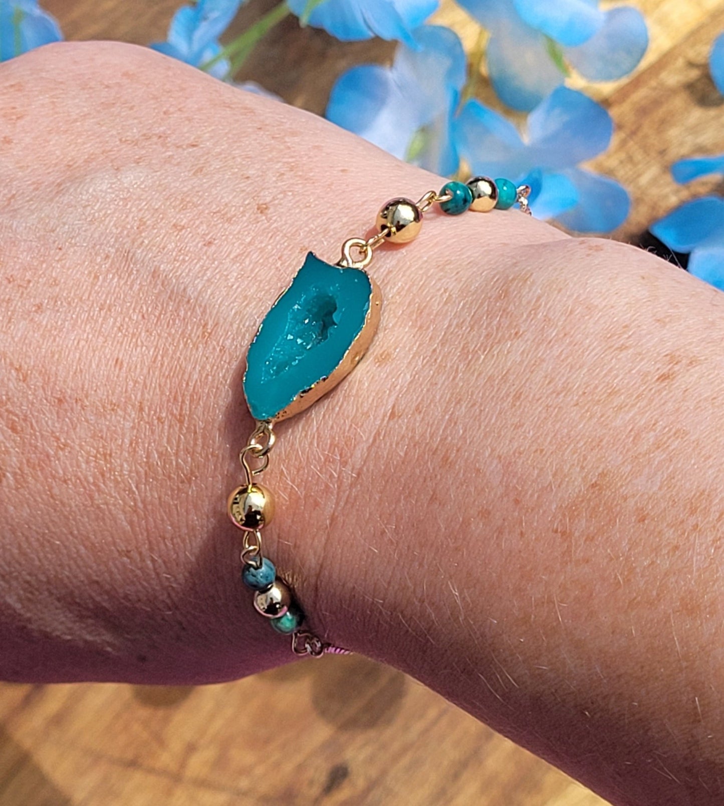 Geode Style Bracelet - Teal - Daonna Designs