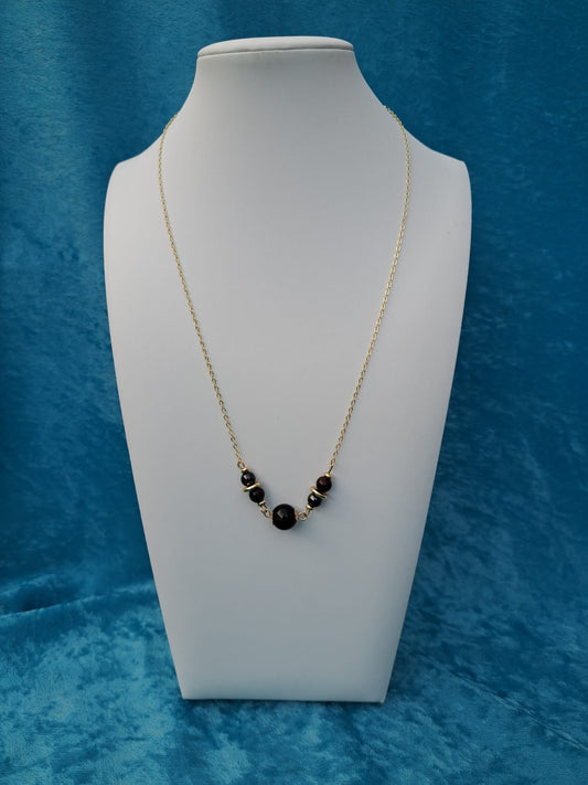 Gold Obsidian Necklace - Daonna Designs