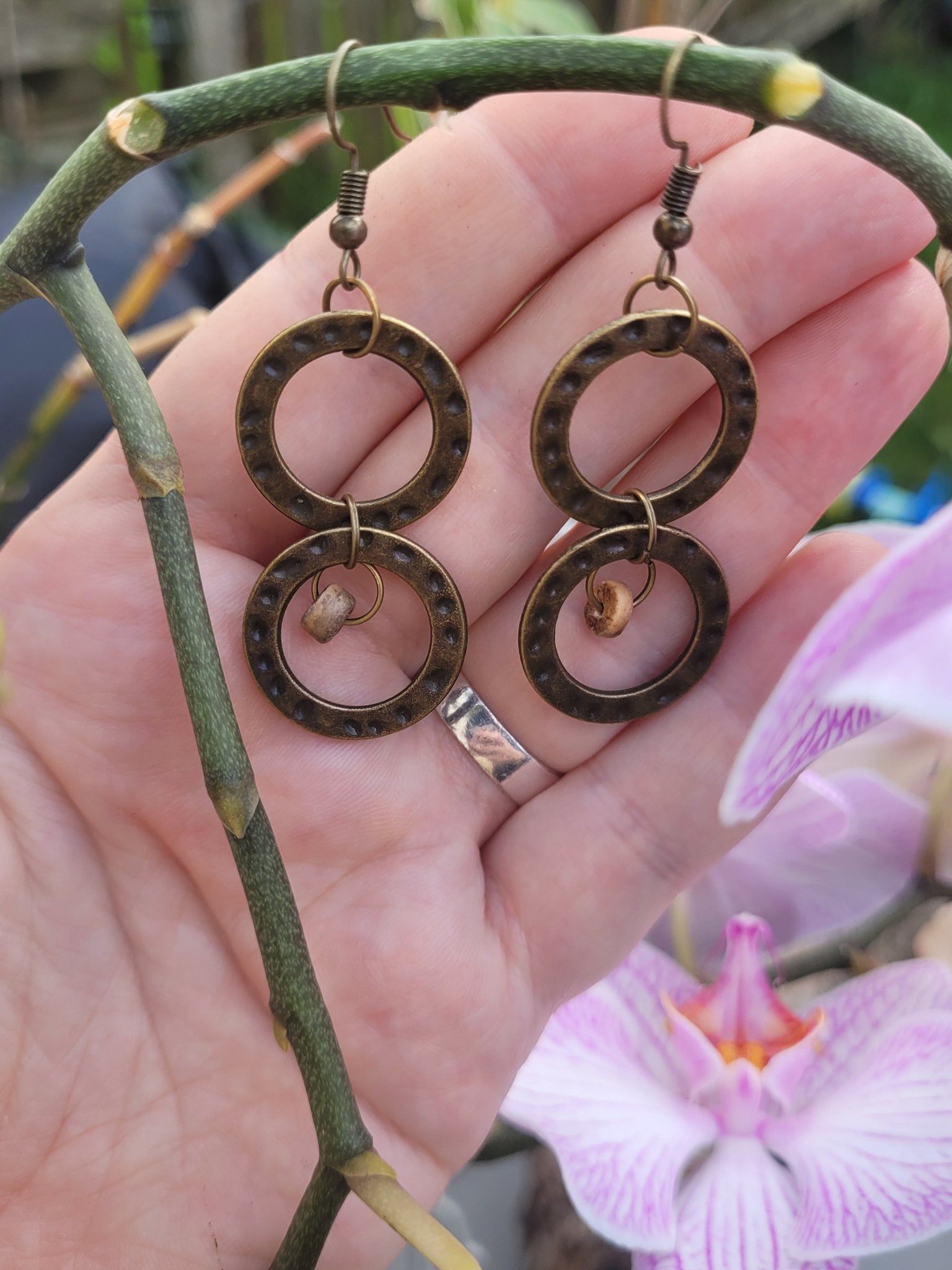 Hammered Bronze Earrings - Daonna Designs