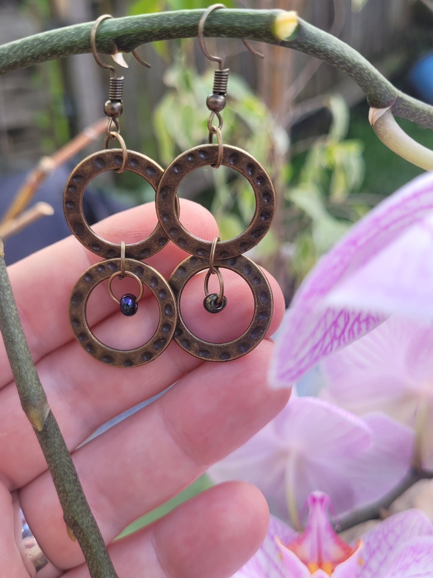 Hammered Bronze Earrings - Daonna Designs