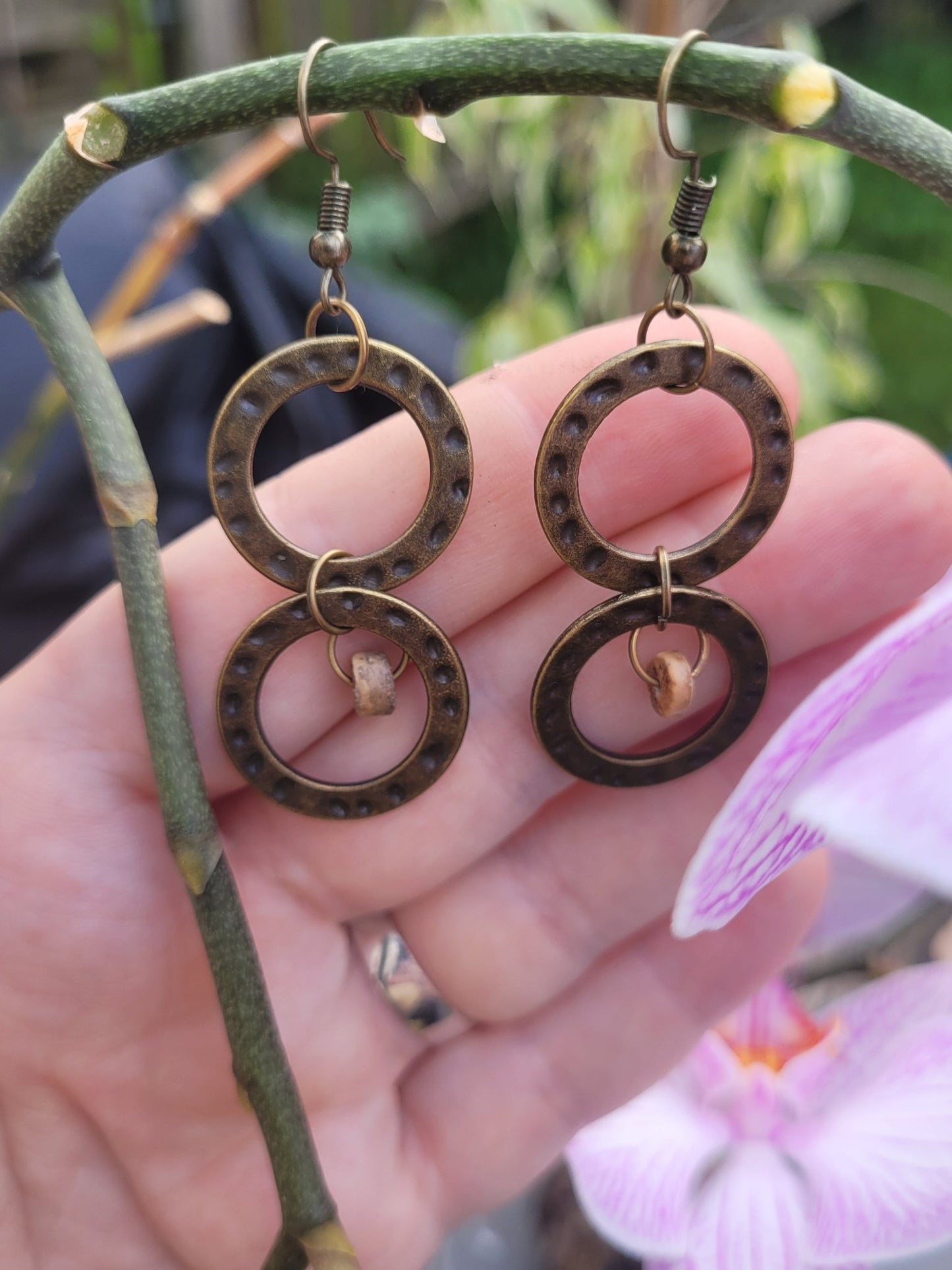 Hammered Bronze Earrings - Daonna Designs