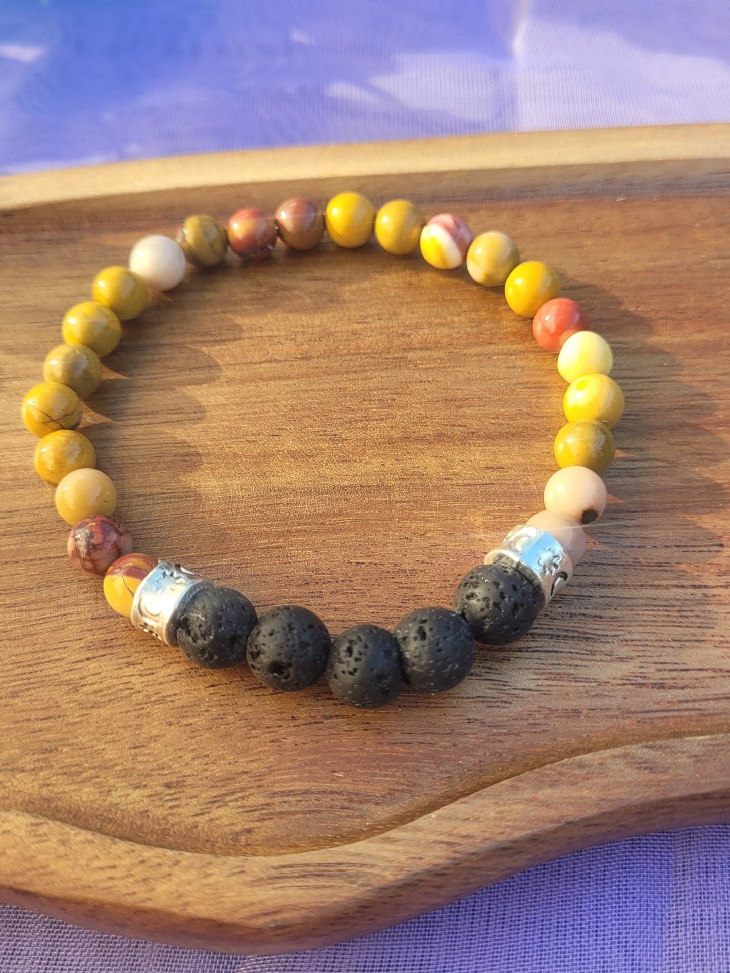 Lava Stone and Mookaite Bracelet - Daonna Designs