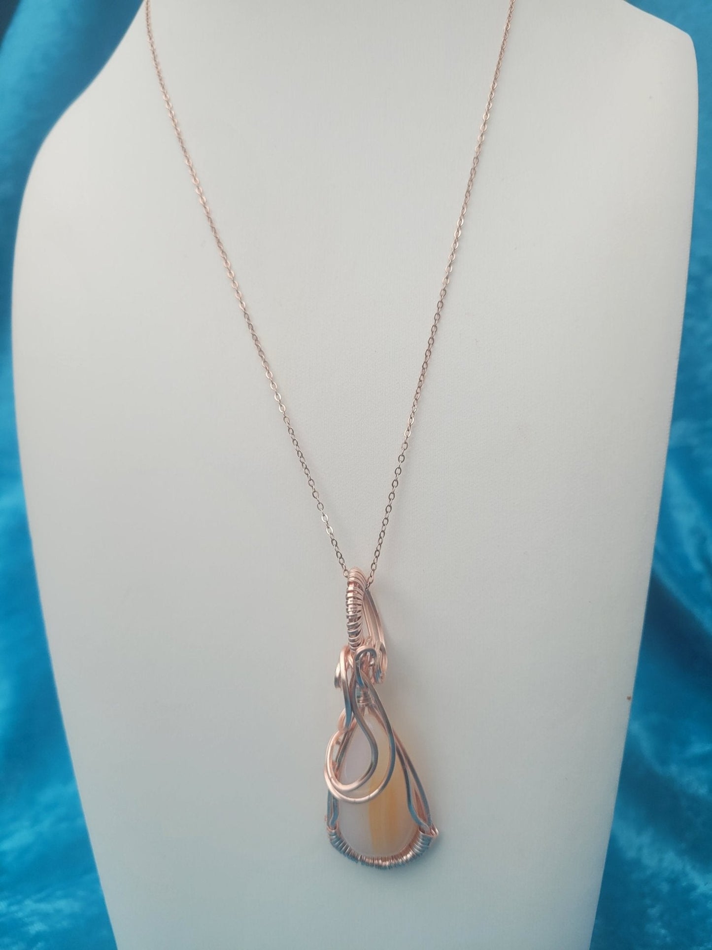 Orange Calcite Rose Gold Necklace - Daonna Designs