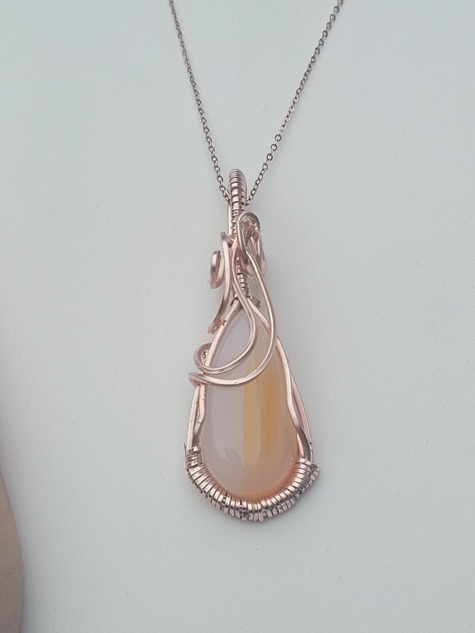 Orange Calcite Rose Gold Necklace - Daonna Designs