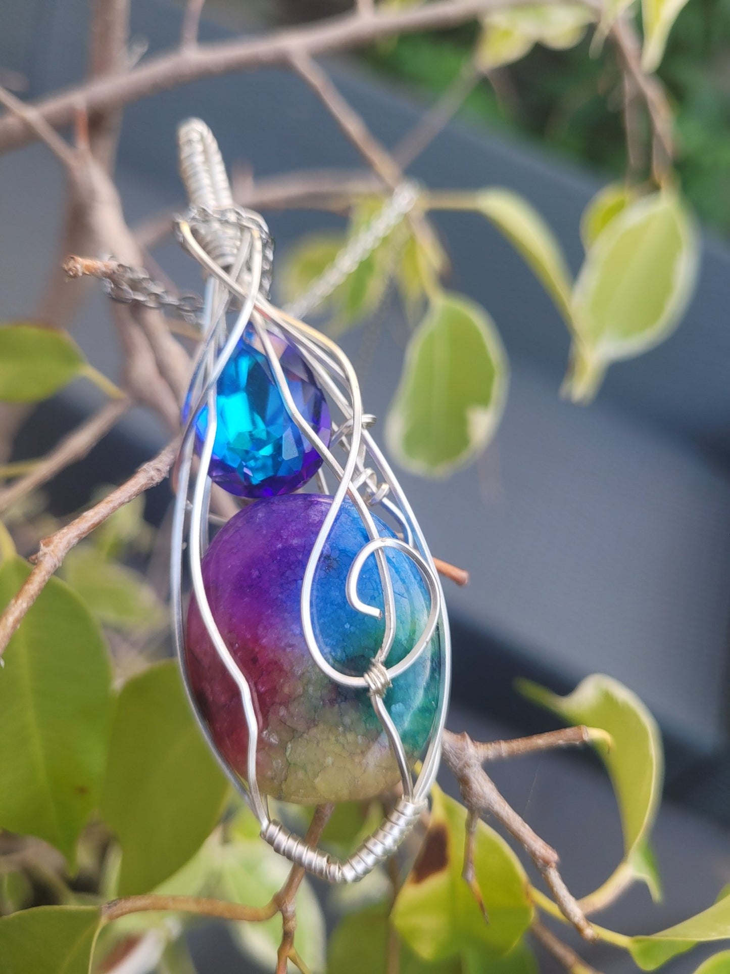 Rainbow Agate Pendant - Daonna Designs