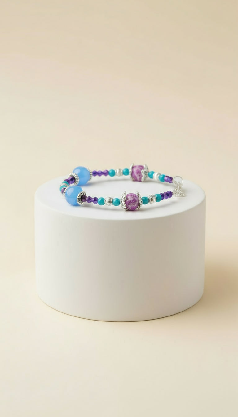 Ocean Dream Bracelet - Cat's Eye and Ocean Jasper