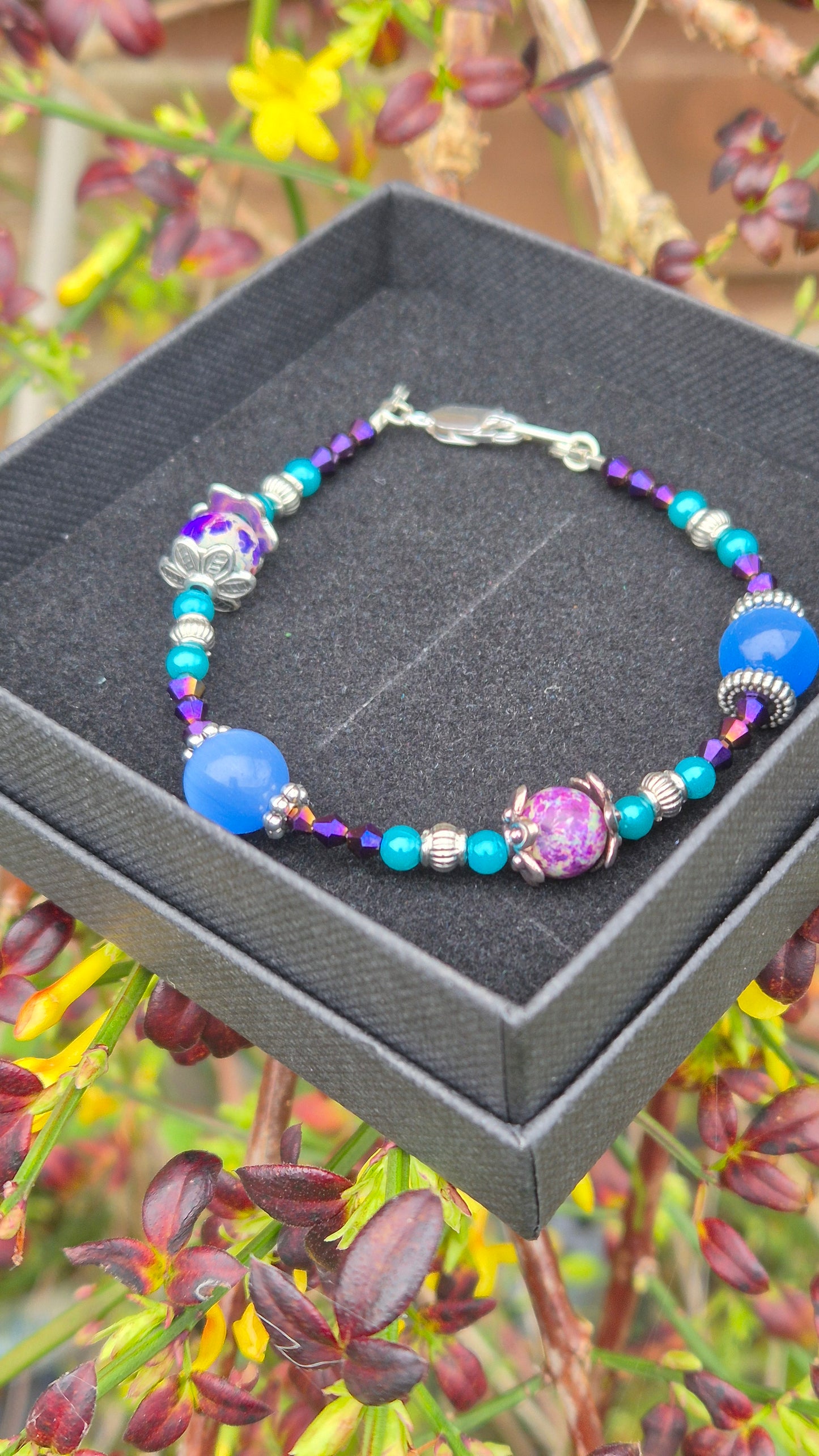 Ocean Dream Bracelet - Cat's Eye and Ocean Jasper