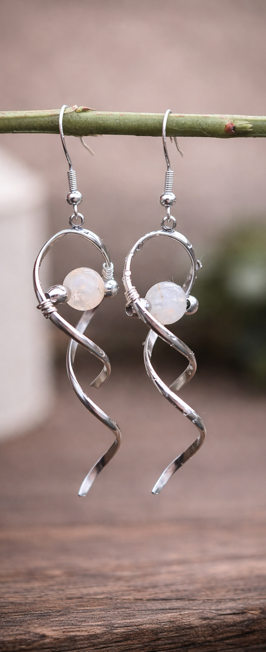 Citrine Spiral Dangle Earrings