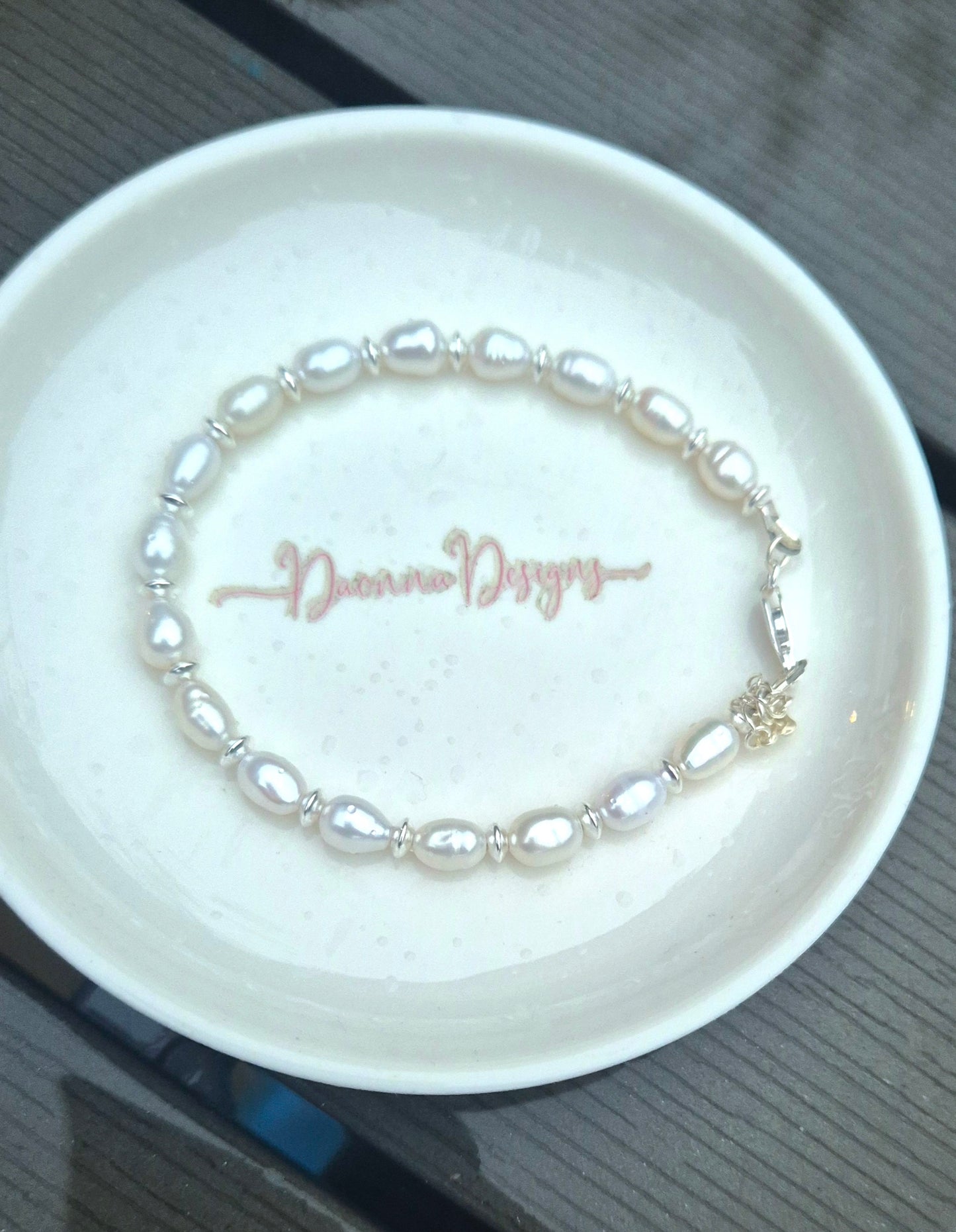 Sterling Silver & Freshwater Pearl Bracelet – Handcrafted Elegance