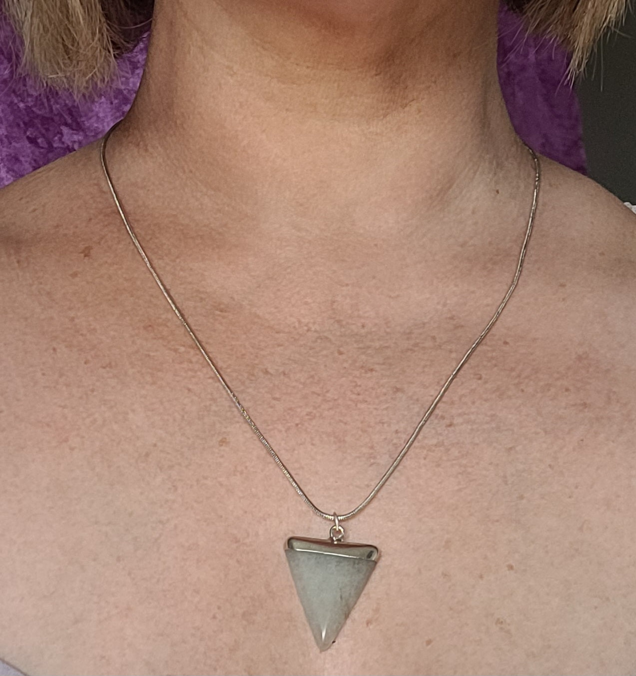 Silver Amazonite Triangular Pendant - Daonna Designs