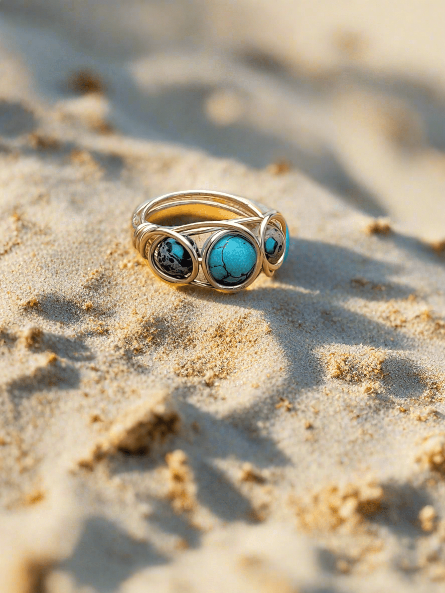 Turquoise Wrapped Ring - Size 56 [EU] - Daonna Designs