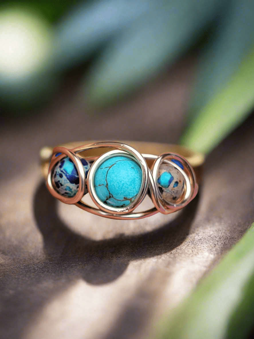 Turquoise Wrapped Ring - Size 56 [EU] - Daonna Designs